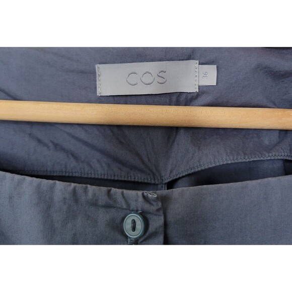 COS Shirt Womens SIZE 36 Button Front Long Tunic Dress Top Pockets Casual Ladies - Picture 4 of 16